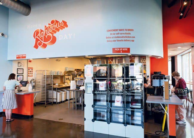 Interior of Rise restaurant with vending machine