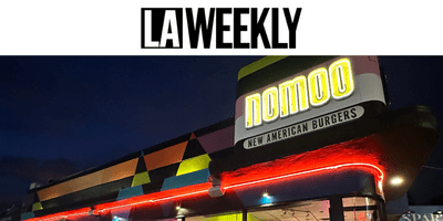 LA Weekly magazine with an image of Nomoo restaurant sign in yellow