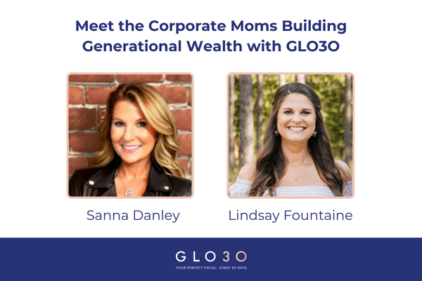 Graphic with photos of GLO30 Nashville franchisees Sanna and Lindsay
